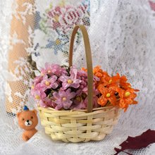 Mini bamboo woven extra small hand basket, pure handmade dried flower universal storage basket