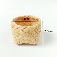 Mini bamboo woven extra small hand basket, pure handmade dried flower universal storage basket
