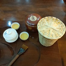 Bamboo tea basket round bamboo basket with lid gift basket