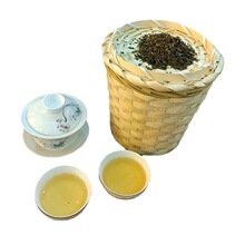 Bamboo tea basket round bamboo basket with lid gift basket