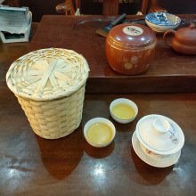 Bamboo tea basket round bamboo basket with lid gift basket
