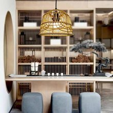 O1CN01QP2TTX1Em2SzBEyjE_!!6000000000393-0-tbvideo.jpg_b Handmade imitation rattan woven American style simple chandelier tea room study lampshade decoration