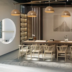 Light luxury lighting living room study tea room restaurant rattan chandelier lamp shade bar simple creative decorative lamp