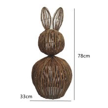 Natural rattan hand-woven rabbit pumpkin Easter basket pastoral fun