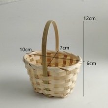 Mini bamboo woven extra small hand basket, pure handmade dried flower universal storage basket