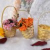 Mini bamboo woven extra small hand basket, pure handmade dried flower universal storage basket