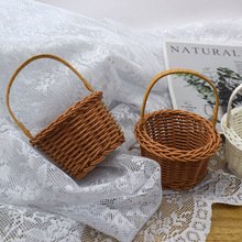 O1CN01cW0nDi29qYQ3SmsAS_!!982378119-0-cib.jpg_b Basket mini basket imitation rattan woven basket plastic imitation rattan wall-mounted basket balcony living room flower basket hand basket