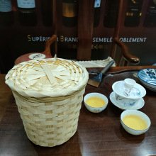 Bamboo tea basket round bamboo basket with lid gift basket