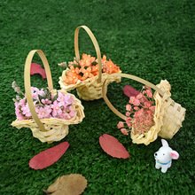 Mini bamboo woven extra small hand basket, pure handmade dried flower universal storage basket
