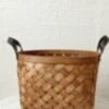 Hand-woven wood chip basket portable dried flower storage basket desktop storage basket bread props shooting basket
