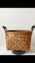 Hand-woven wood chip basket portable dried flower storage basket desktop storage basket bread props shooting basket