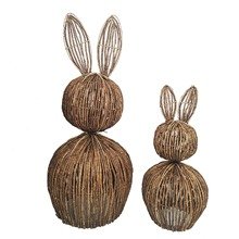 Natural rattan hand-woven rabbit pumpkin Easter basket pastoral fun